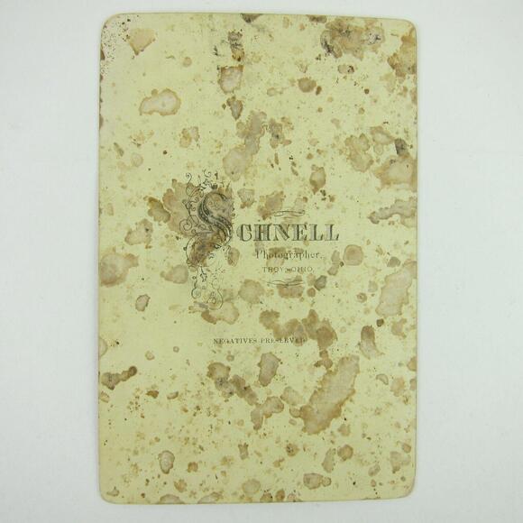 Cabinet Card Photograph Man Suit at Gate Schnell Photographer Troy Ohio Antique - Picture 13 of 15